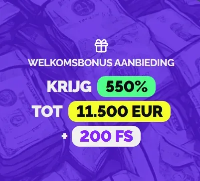 Welkomstbonus envelop met gouden munten en confetti